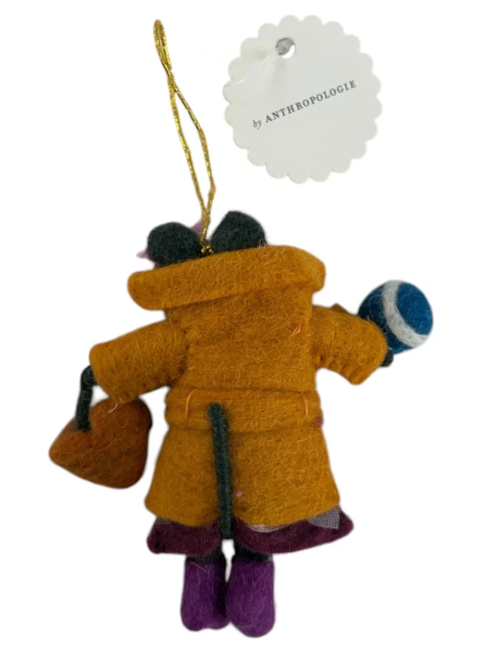 ANTHROPOLOGIE➕NYC Cat Travel Felt Ornament NWT